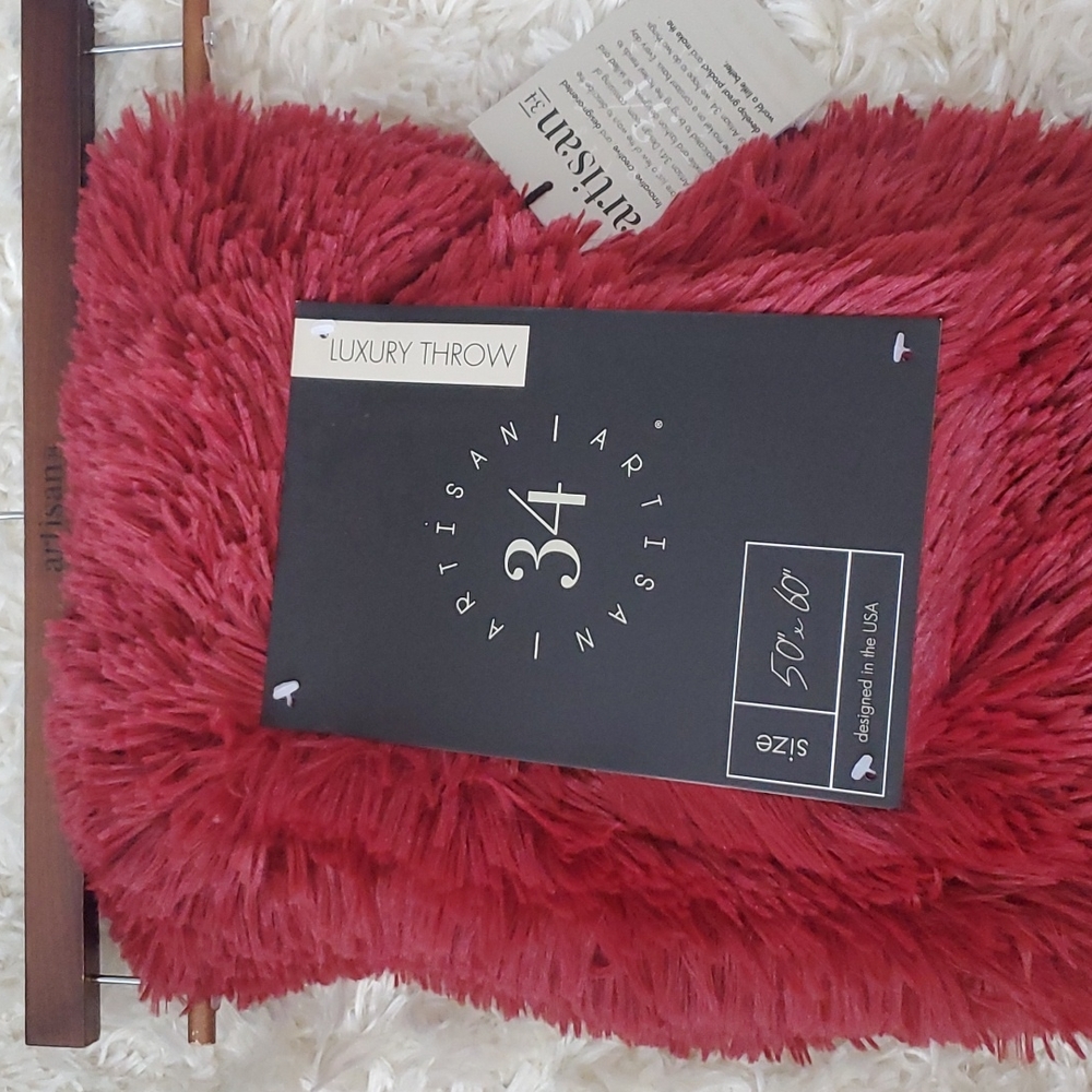 Artisan Luxury Throw  Maroon Red